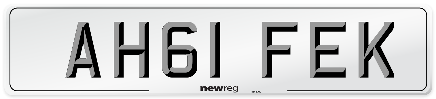 AH61 FEK Number Plate from New Reg